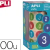 Gommette apli kids enlevable ronde 20mm abc majuscules multicolores rouleau 900 unités