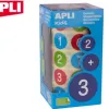 Gommette apli kids enlevable ronde 20mm 123 majuscules multicolores rouleau 900 unités