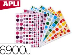 Gommette apli kids enlevable coloris camaïeux assortis 160x216mm pack 6900 unités