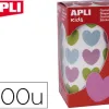 Gommette apli kids motif coeur 20x18mm multicolore rouleau 30 feuilles boîte 900 unités