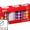 Gommette apli kids permanente ronde 20mm coloris rose marron lilas orange boîte 4 rouleaux