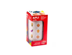 Gommette apli modele legumes ronde diam. 20mm rouleau 900 unites
