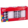 Gommette apli ronde diametre et coloris noir et blanc assortis 4 rouleaux 13924 unites