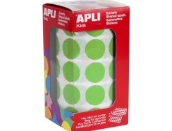 Gommette apli ronde 20mm coloris vert clair rouleau 1770 unites