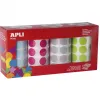 Gommette apli ronde 20mm coloris pastels assortis 4 rouleaux 7080 unites
