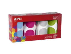 Gommette apli ronde 45mm coloris fun assortis 4 rouleaux 1416 unites