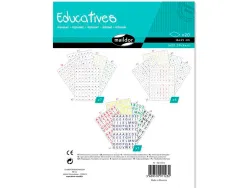 Gommette éducative maildor alphabet coloris rouge bleu vert jaune noir 6 planches 1600 unités