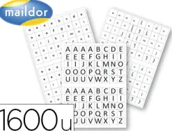 Gommette éducative maildor alphabet coloris rouge bleu vert jaune noir 6 planches 1600 unités
