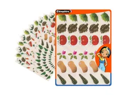 Gommette fantaisie cleopatre legumes 6 motifs 720 gommettes pochette de 24 planches a5