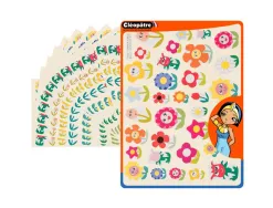 Gommette fantaisie cleopatre fleurs 6 motifs 720 gommettes pochette de 24 planches a5