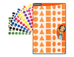 Gommette geometrique cleopatre repositionnable planche a4 5 formes 8 couleurs assorties 2304