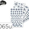 Gommette holographique maildor10,5x16cm design assortis coloris argent sachet 20 planches 1065 unites