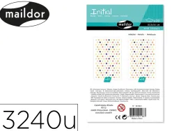 Gommette mini etoile maildor 10,5x16cm coloris assortis metallise et pastel sachet 20 planches 3240 unites