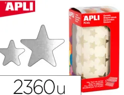Gommette métallisée apli agipa étoile coloris argent rouleau 2360 unités