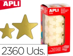 Gommette métallisée apli agipa étoile coloris or rouleau 2360 unités