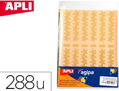Gommette métallisée apli agipa étoile coloris or argent pochette 288 unités