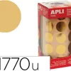 Gommette métallisée apli agipa ronde diamètre 20mm coloris or rouleau 1770 unités