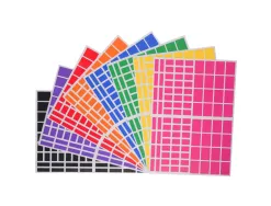 Gommette rectangulaire cleopatre multi tailles adhesif permanent 8 coloris assortis 2592 gommettes
