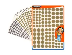 Gommette ronde cleopatre festive 3 tailles assorties 432 gommettes coloris or et argent pochette de 4f