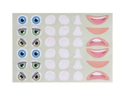 Gommette visage cleopatre yeux 25mm bouche 50mm nez 720 gommettes pochette de 20 planches
