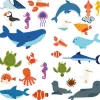 Gommettes animaux mer plage adhesif repositionnable echenillees 40mm feuilles predecoupees 240 gommettes