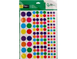 Gommettes autoadhesives liderpapel multiformes coloris et dimensions assortis blister 10 feuilles