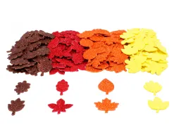 Gommettes automne mousse sodertex eva pailletee 3,50cm 200 pieces 4 coloris assortis