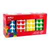 Gommettes coeur apli kids diametre 20 mm couleurs assorties boite de 4 rouleaux 7080 unites