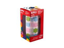Gommettes fleurs apli kids rouleau 20 mm couleurs assorties boite de 900