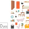 Gommettes papier sodertex a la maison avec scene telechargeable 170x220mm 240pcs 12 planches coloris
