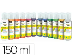 Gouache acrylique pebeo acrylcolor tous supports coloris assortis pailletes lot 12 flacons x 150ml