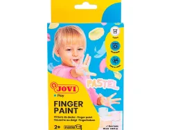 Gouache au doight jovi a base d'eau couleur pastel 6 pots de 35 ml