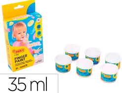 Gouache au doight jovi a base d'eau couleur pastel 6 pots de 35 ml