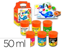 Gouache cleopatre lot de 6 ptit pots de 50 ml avec pinceau et entonnoir int gr coloris assortis