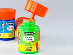 Gouache cleopatre lot de 6 ptit pots de 50 ml avec pinceau et entonnoir int gr coloris assortis