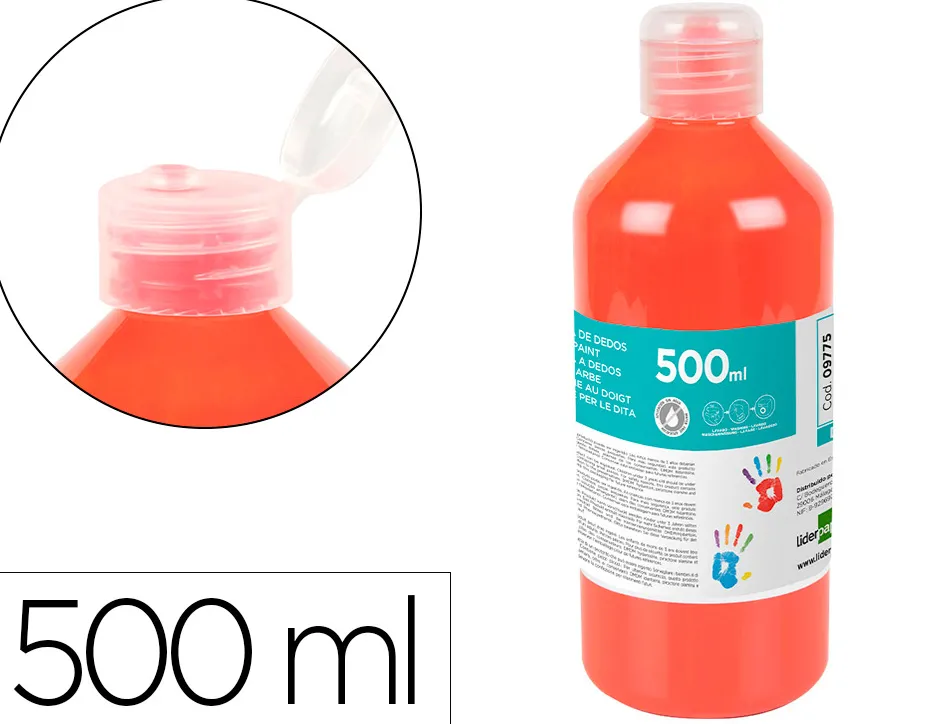 Gouache doigt liderpapel liquide lavable base eau coloris rouge flacon de 125ml