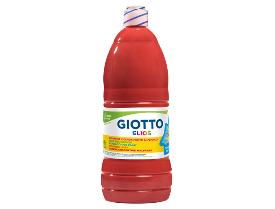 Gouache giotto elios flacon 1l coloris rouge vif