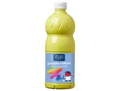 Gouache lefranc bourgeois liquide redimix couvrante prete a l'emploi coloris jaune citron bouteille 1l