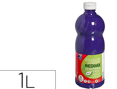 Gouache lefranc bourgeois liquide redimix non toxique fluide couvrante prête à l'emploi violet flacon 1000ml
