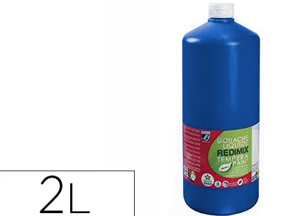 Gouache lefranc bourgeois liquide redimix non toxique fluide couvrante prête à l'emploi bleu primaire flacon 2000ml