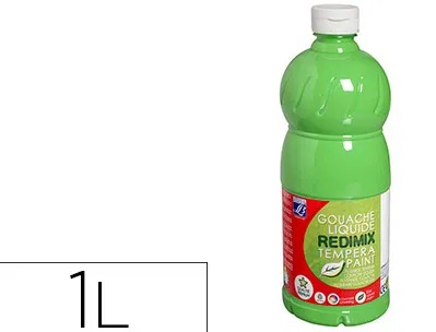 Gouache lefranc bourgeois liquide redimix non toxique fluide couvrante prête à l'emploi vert clair flacon 1000ml