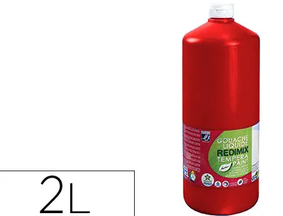Gouache lefranc bourgeois liquide redimix non toxique fluide couvrante prête à l'emploi rouge primaire flacon 2000ml