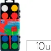 Gouache lefranc bourgeois pastille 28mm diamètre boîte 12 coloris + 1 pinceau