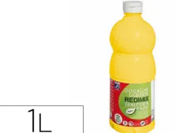 Gouache lefranc bourgeois liquide redimix non toxique fluide couvrante prête à l'emploi jaune primaire flacon 1000ml