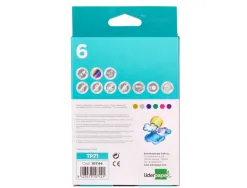 Gouache liderpapel solide baton de 10gr sans solvant sechage rapide coloris assortis boite de 6 unites