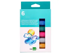 Gouache liderpapel solide baton de 10gr sans solvant sechage rapide coloris assortis boite de 6 unites