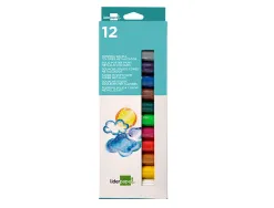 Gouache liderpapel solide baton de 10gr sans solvant sechage rapide coloris assortis boite de 12 unites