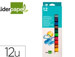 Gouache liderpapel solide baton de 10gr sans solvant sechage rapide coloris assortis boite de 12 unites