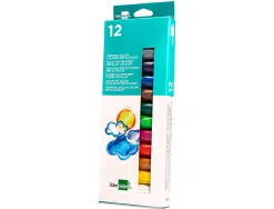 Gouache liderpapel solide baton de 10gr sans solvant sechage rapide coloris assortis boite de 12 unites