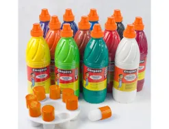 Gouache liquide cleopatre nefertari 1l + palette + 8 pinceaux pochoirs assortiment de 12 unites